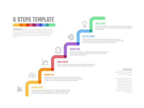 Thick Line Infogrpahic Stairs Steps Diagram Layout - 462310199