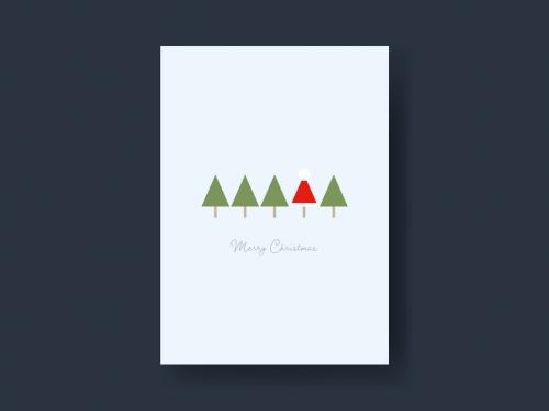 Christmas Tree Santa Hat Card Layout - 462310215