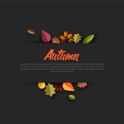 Autumn Leaves Sale Post Banner Layout with Stripes - 462310253