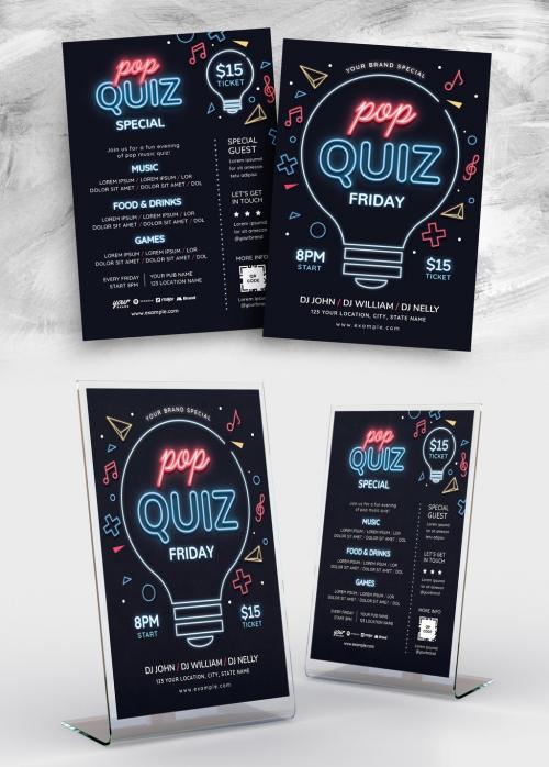 Pop Quiz Pub Quiz Flyer Layout for Trivia Nights - 462310946