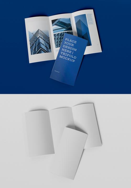 Three Trifold Brochure Mockup - 462311287