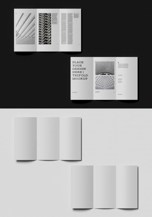 Two Trifold Brochure Design Mockup - 462311323