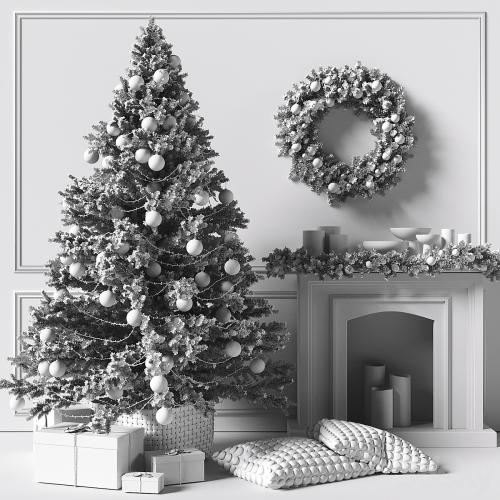 Christmas tree with a fireplace