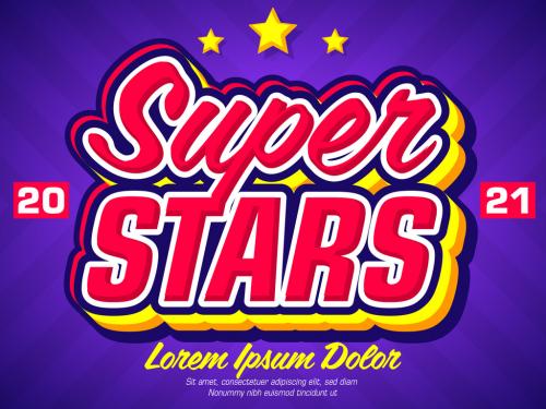 Super Stars Pop Sticker Text Effect - 462312112