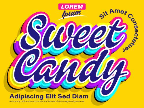 Sweet Candy Colorful Rainbow Text Effect - 462312140