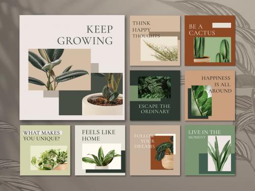 Botanical Plant Inspirational Template Set - 462669871