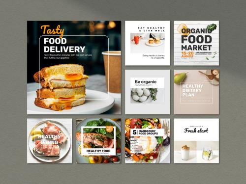 Healthy Food Banner Template Set - 462669874