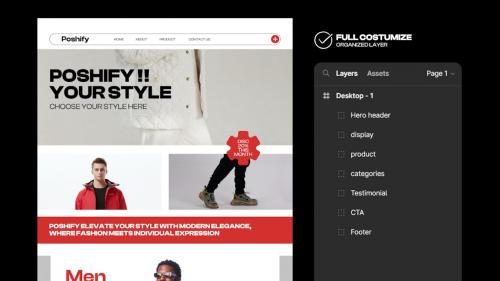 Poshify Fashion Brand Landing Page