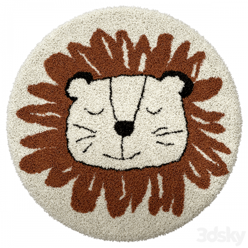 Children's round carpet with the image of a lion, Syma