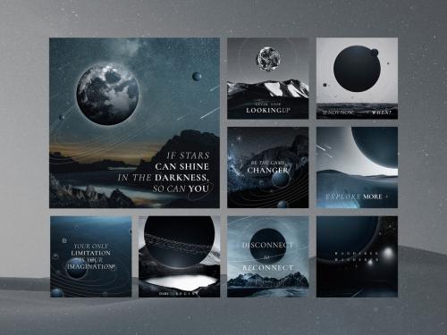 Aesthetic Galaxy Layout with Quote - 462954504