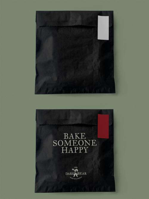 Paper Bag Packaging Mockup in Classic Black and Red - 462954511