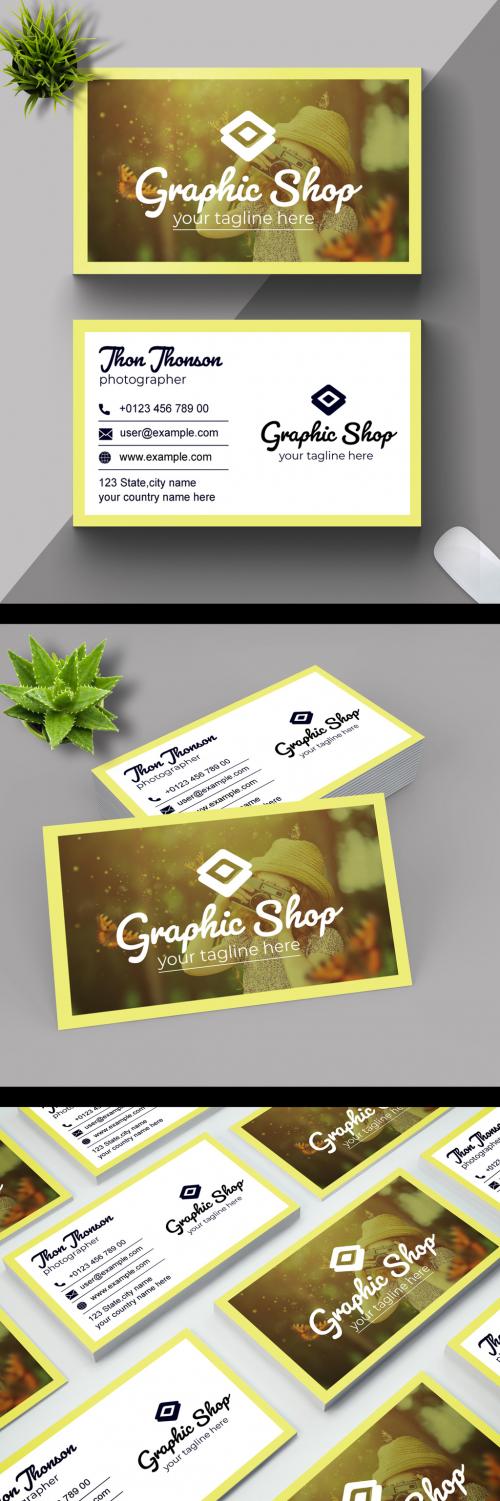 Photo Graphic Designer Business Card Design Layout - 462954538