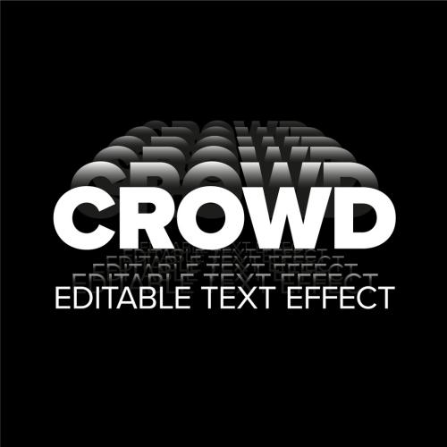 Crowd Stacked Text Letterings Editable Effect - 463164818