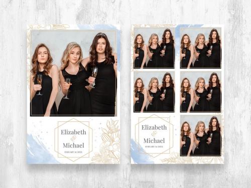 Blue Gold Photo Booth Layout for Weddings Anniversary Birthday Party - 463165184