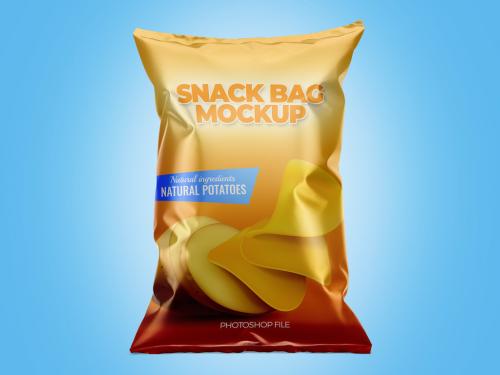 Mettalic Snack Bag Mockup - 463166184