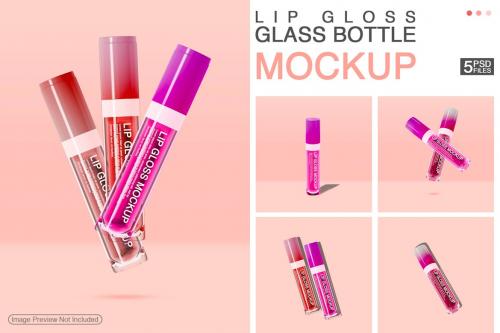 Lip Gloss Glass Bottle - Mockup
