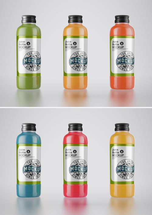 Set of 3 Juice Glass Bottle Mockup - 463166812