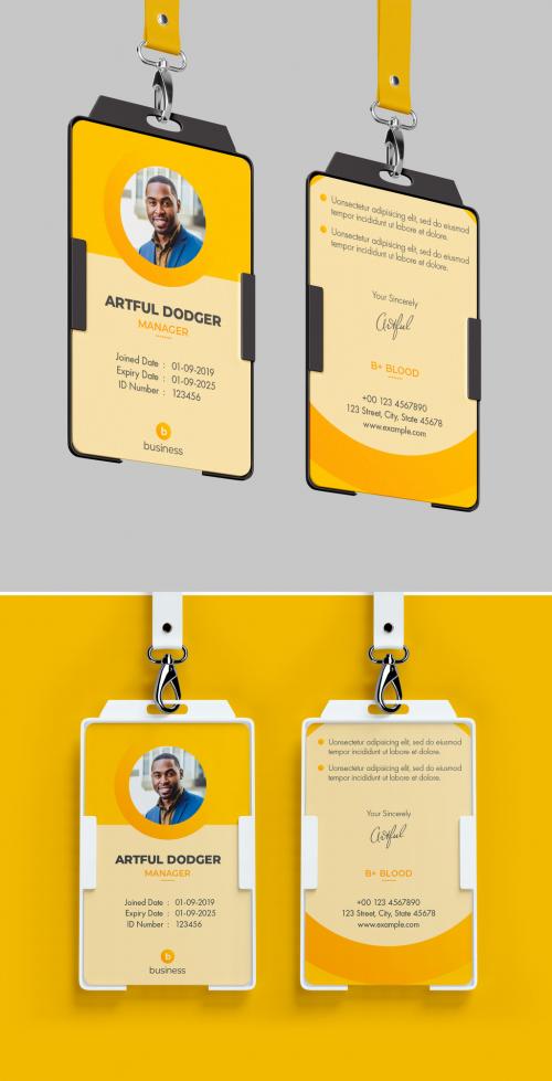 ID Card Layout with Yellow Accents - 463689083
