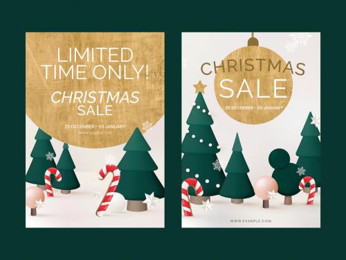 Christmas Sale Poster Layout Set - 463689669