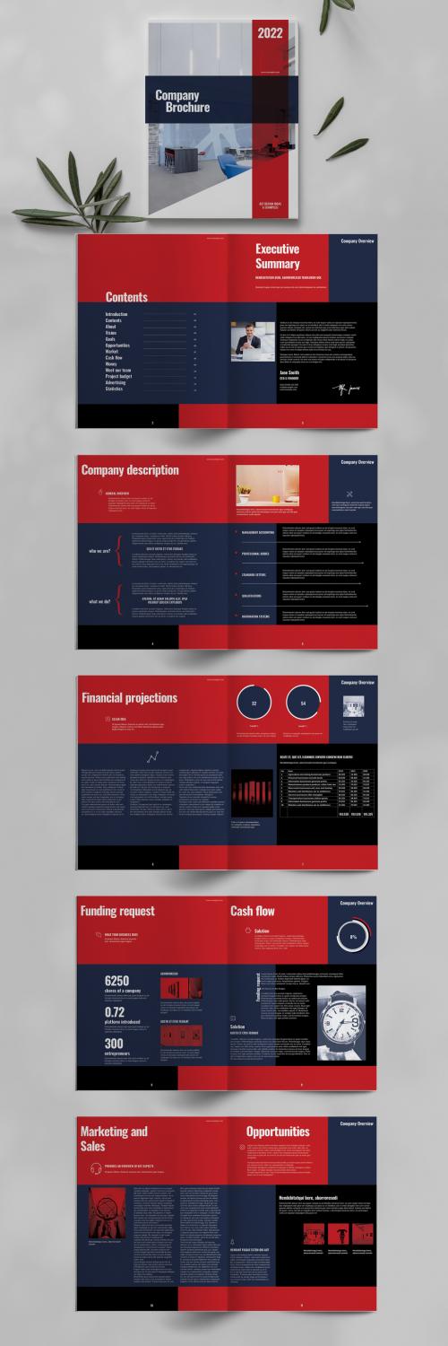 Red Blue Business Brochure Layout - 463689718