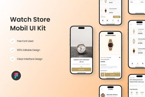 Watch Store Mobile UI Kit Figma