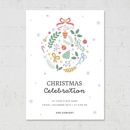 Simple Christmas Flyer Greetings Card - 463694515