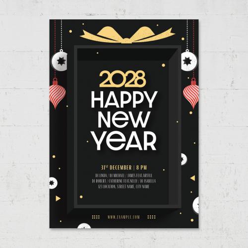 Nye New Years Eve Flyer Poster Layout - 463694528