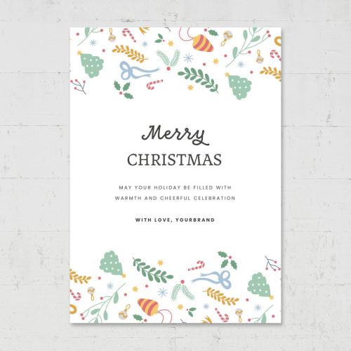 Simple Christmas Greetings Card Flyer - 463694529
