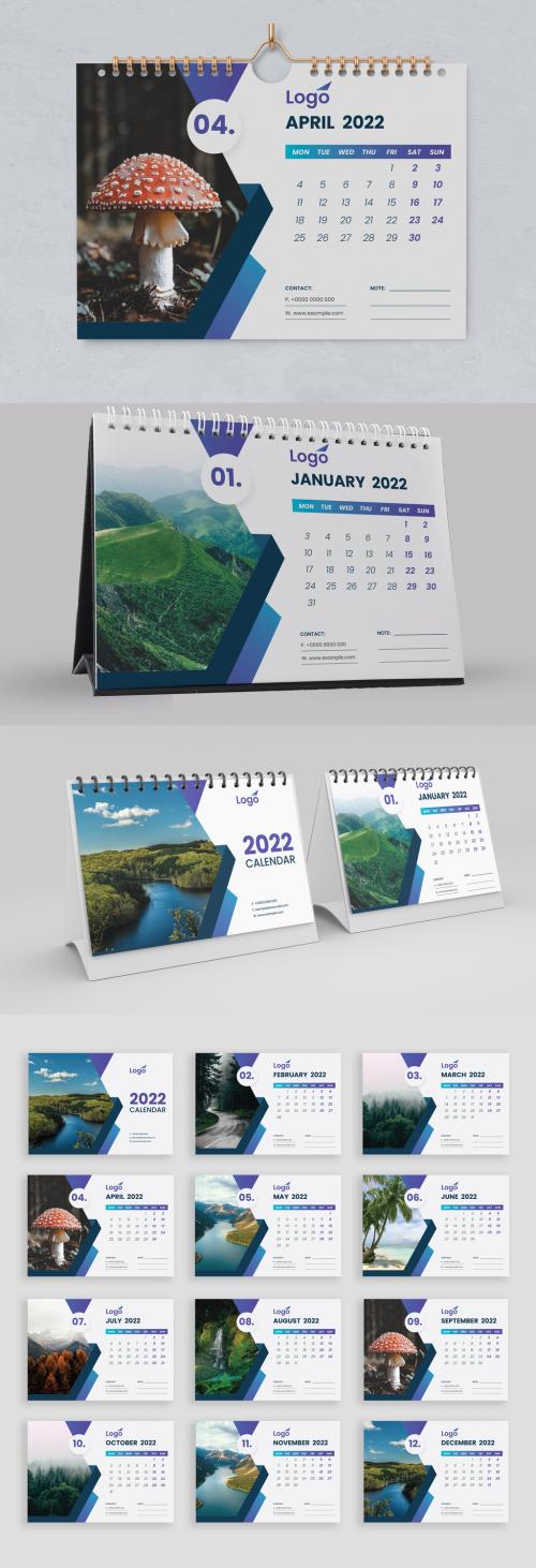 2022 Desk Calendar Layout - 463695251