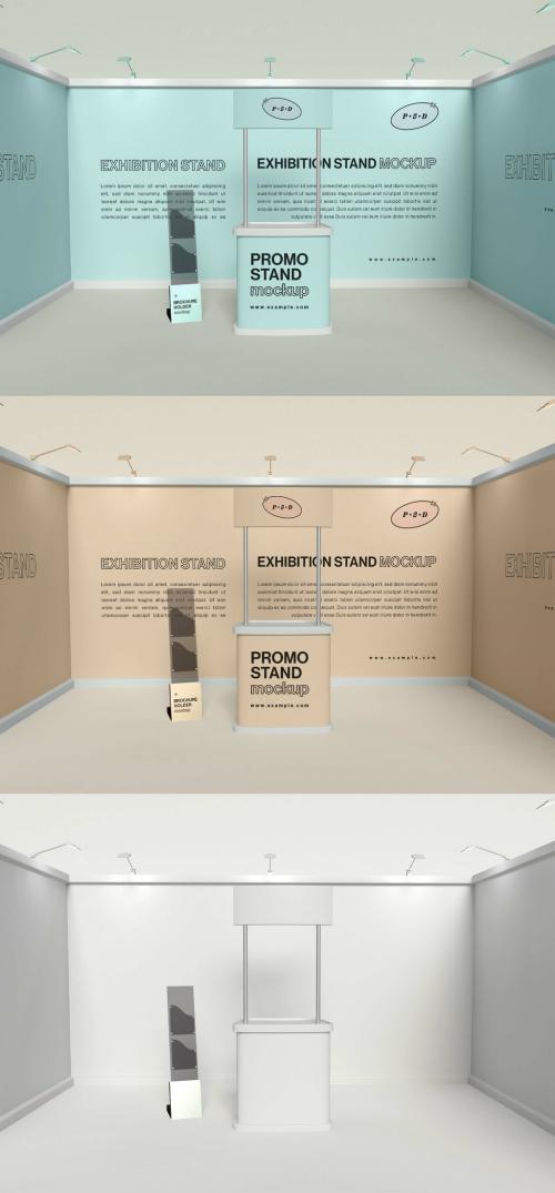 Exhibition Stand with Brochure Holder Mockup - 463916234