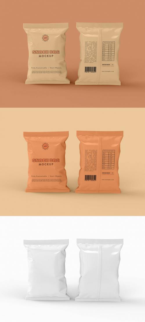 Front and Back View of Chips Bag Mockup - 463916261