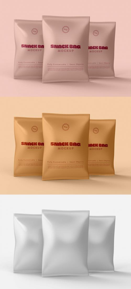 Three Snack Bags Mockup - 463916278