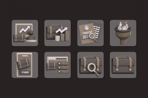 Job and Recruitment 3D Icon Pack