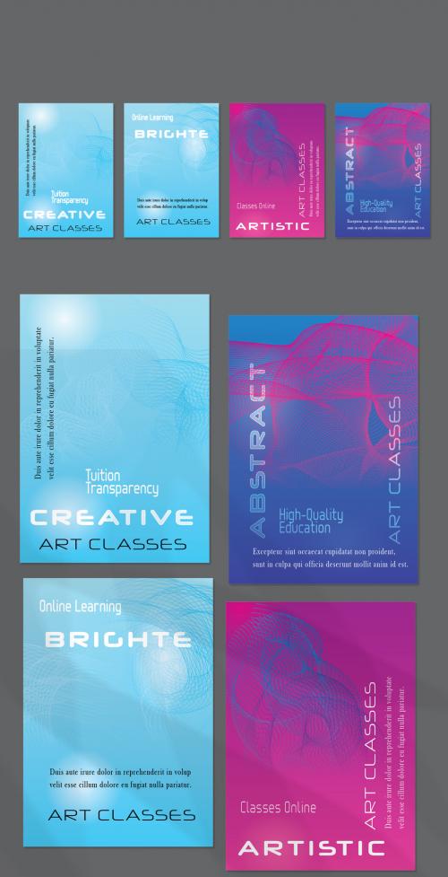 Flyer Layouts with Curvy Lines on Bright Gradient Glow - 463917099