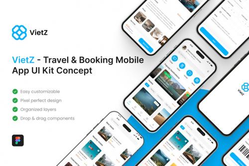 VietZ - Travel & Booking Mobile App UI Kit