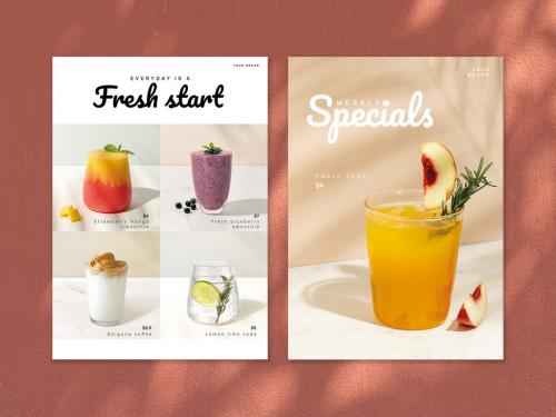 Healthy Cafe Poster Layout Set - 463918178