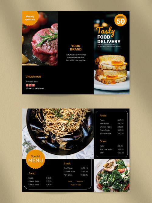 Food Delivery Brochure Layout - 463918180