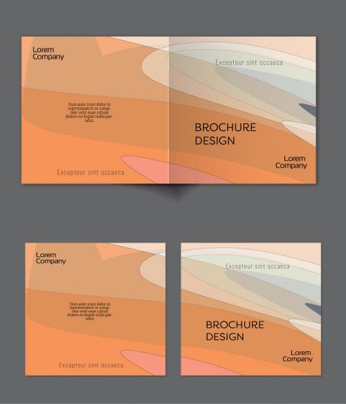 Brochure Cover Layout with Abstract Overlapping Pastel Transparent Shapes - 464077787