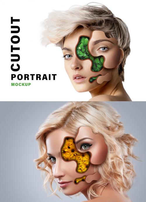 Portrait Cutout Effect Mockup - 464127647