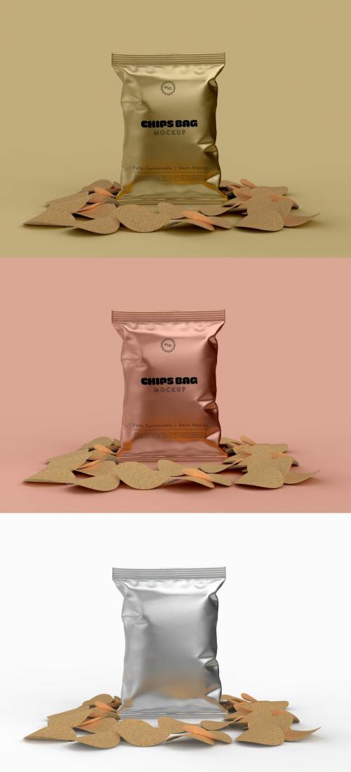 Chips with Snack Bag Mockup - 464127770