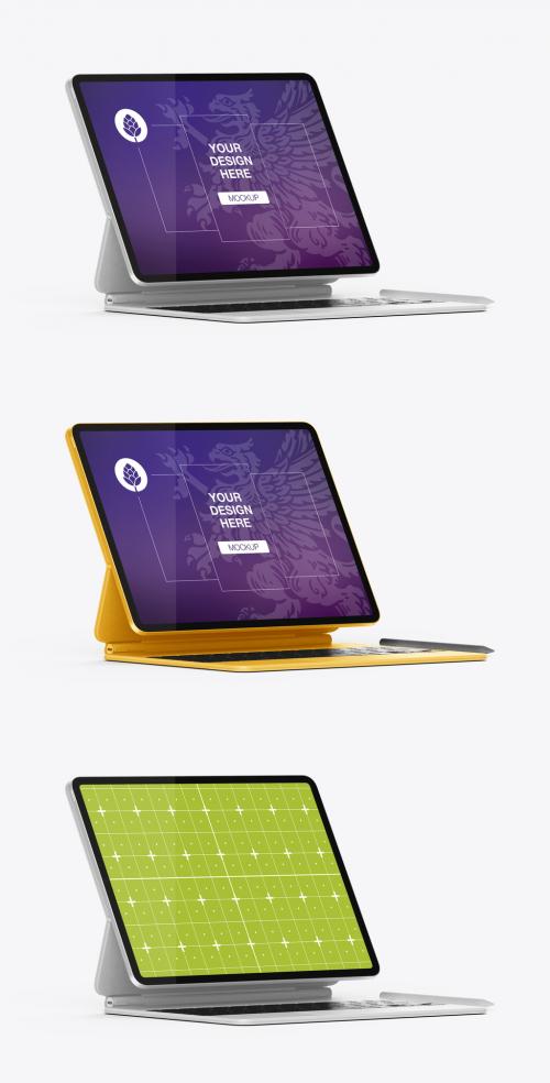 Tablet with Keyboard Mockup - 464128694