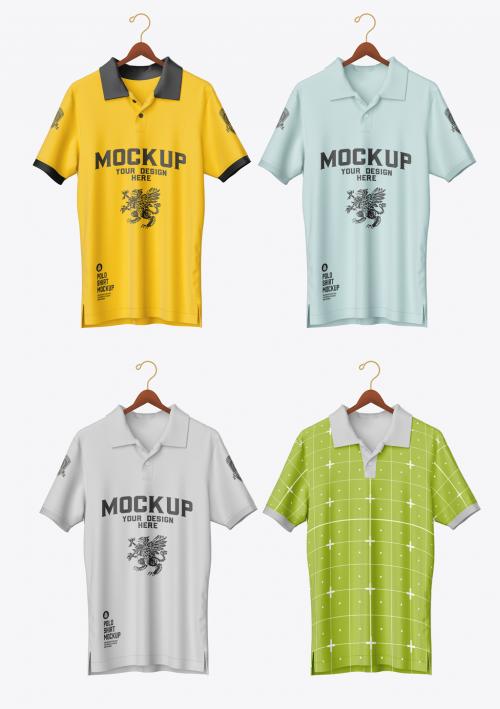 Men's Short Sleeve Polo Shirt Mockup - 464128695