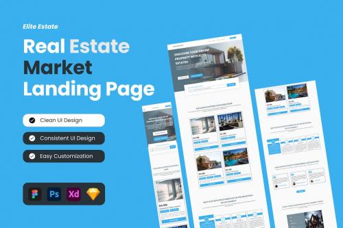 Elite Estate - Real Estate Market Landing Page