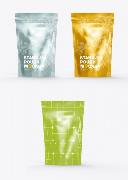 Glossy Stand-Up Pouch Mockup - 464128711