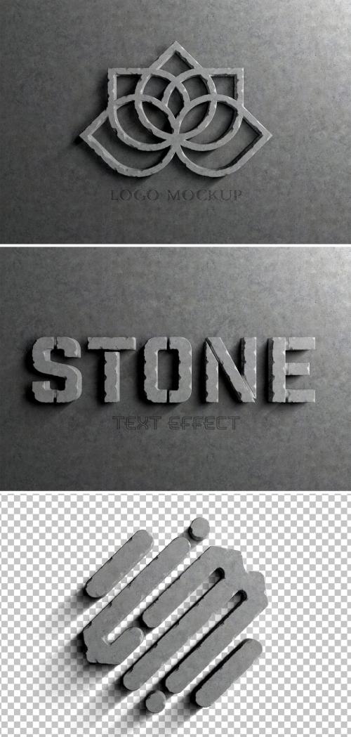 Logo Effect 3D Carved Stone Mockup - 464129668