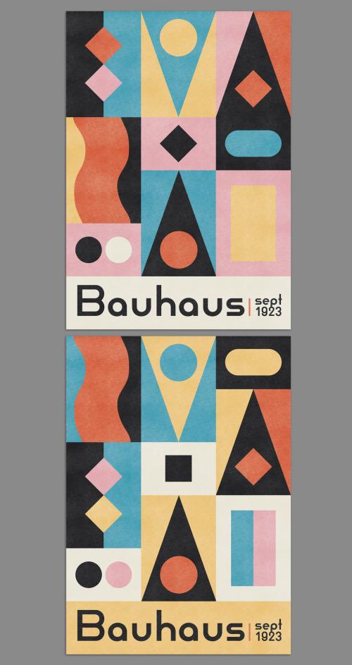 Trendy Minimal Bauhaus Artwork Posters Design Layout - 464333317