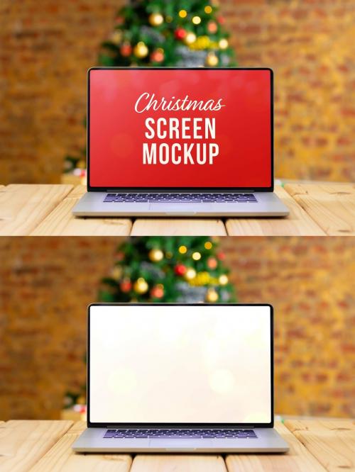 Christmas Laptop Mockup - 464336039