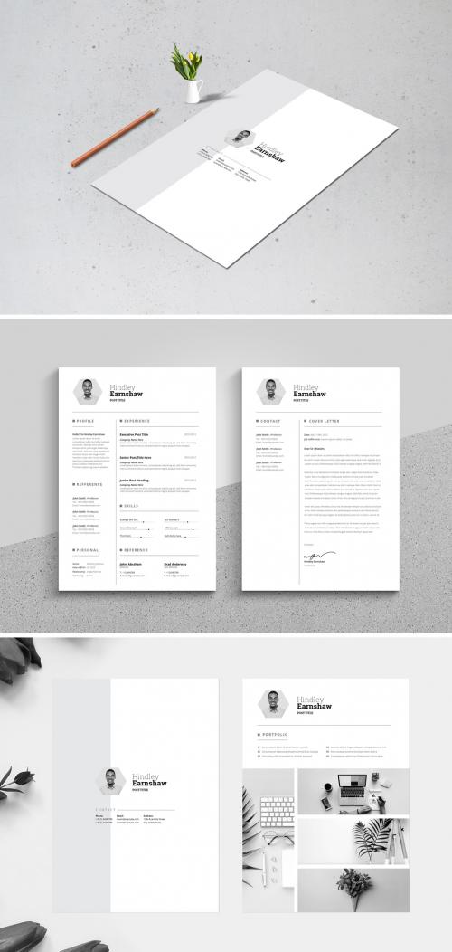 Black White Creative Resume and CV Design Layout - 464338086