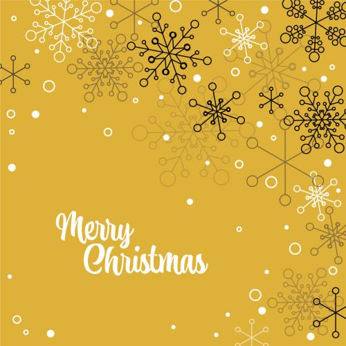 Merry Christmas Card with Minimalist Snowflakes Background - 464344254