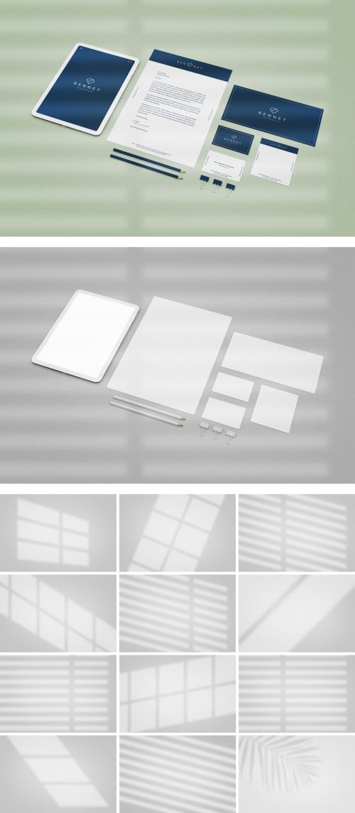 Stationery Mockup with Tablet - 464582712